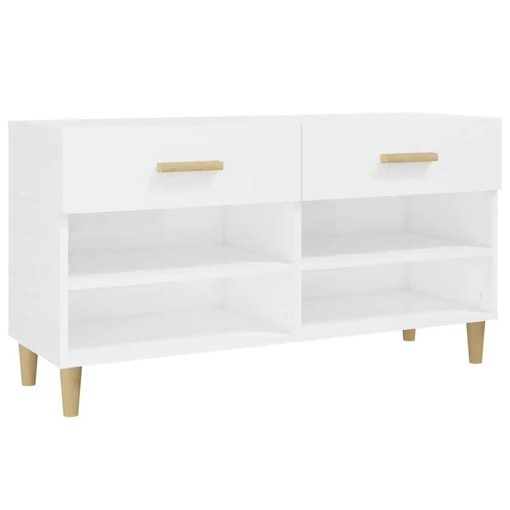 Shoe Cabinet High Gloss White Storage Organiser with Drawers Compartments