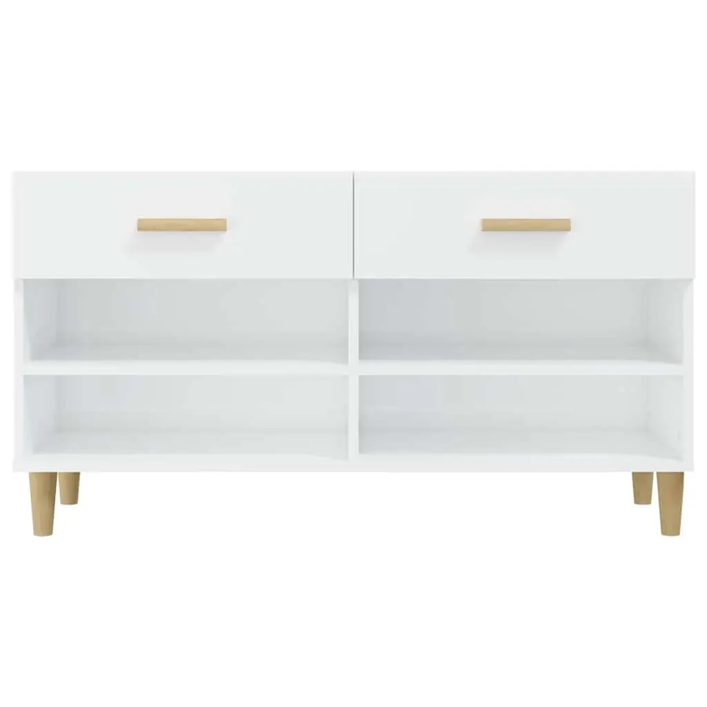 Shoe Cabinet High Gloss White Storage Organiser with Drawers Compartments