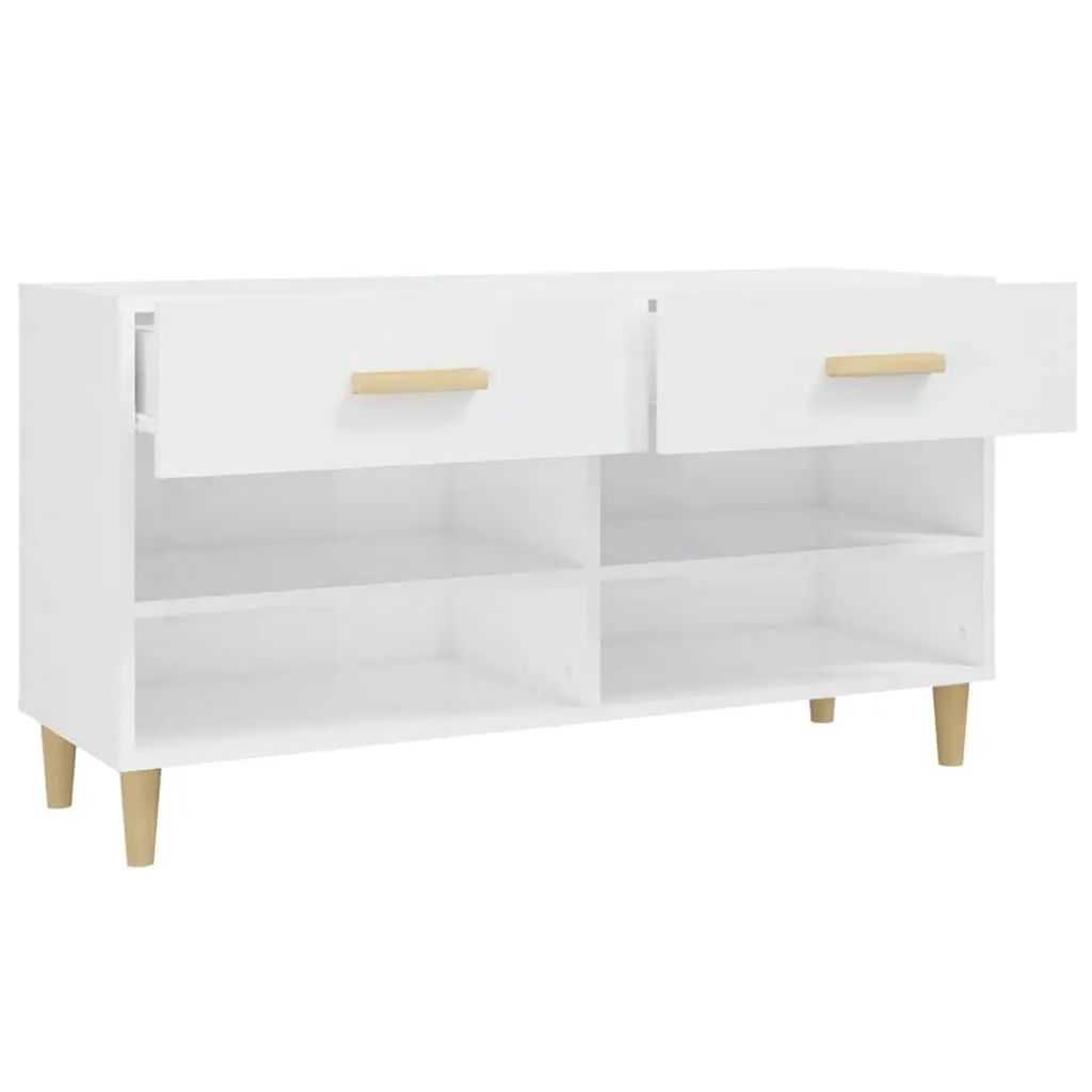 Shoe Cabinet High Gloss White Storage Organiser with Drawers Compartments