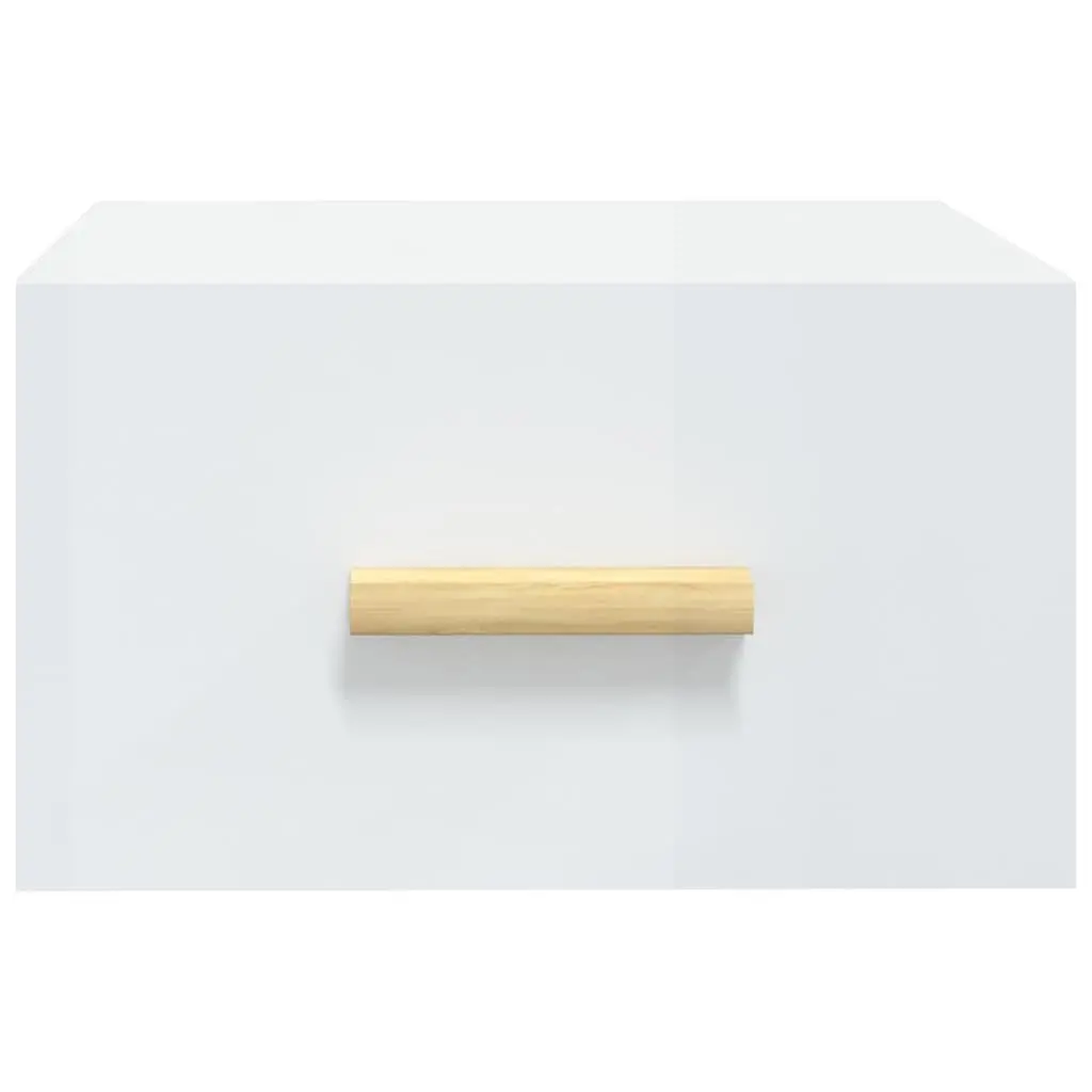Floating Bedside Cabinets Set of 2 White Nightstands