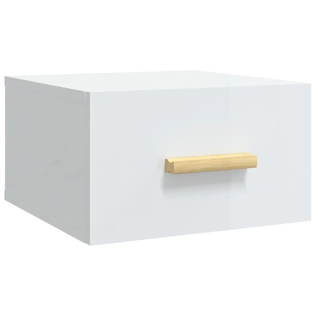 Floating Bedside Cabinets Set of 2 White Nightstands