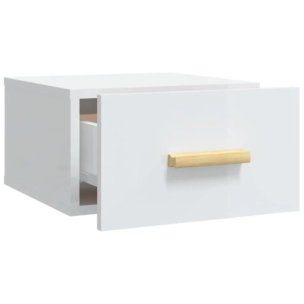 Floating Bedside Cabinets Set of 2 White Nightstands