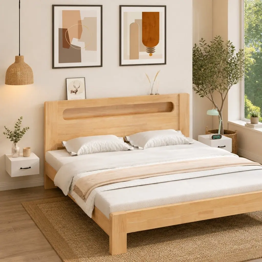 Wall-mounted Bedside Cabinets Bedroom Storage 35 x 35 x 20 cm White Floating Night Stands 2 Piece