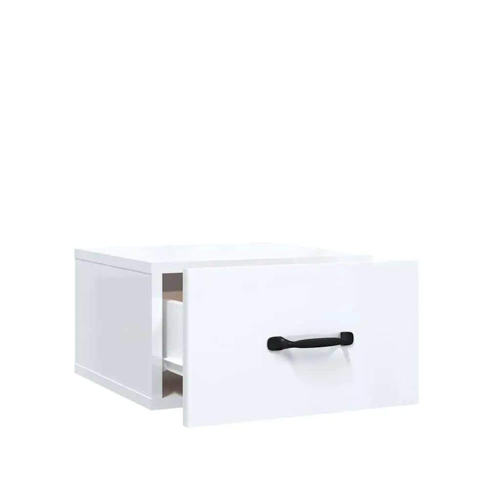Wall-mounted Bedside Cabinets Bedroom Storage 35 x 35 x 20 cm White Floating Night Stands 2 Piece