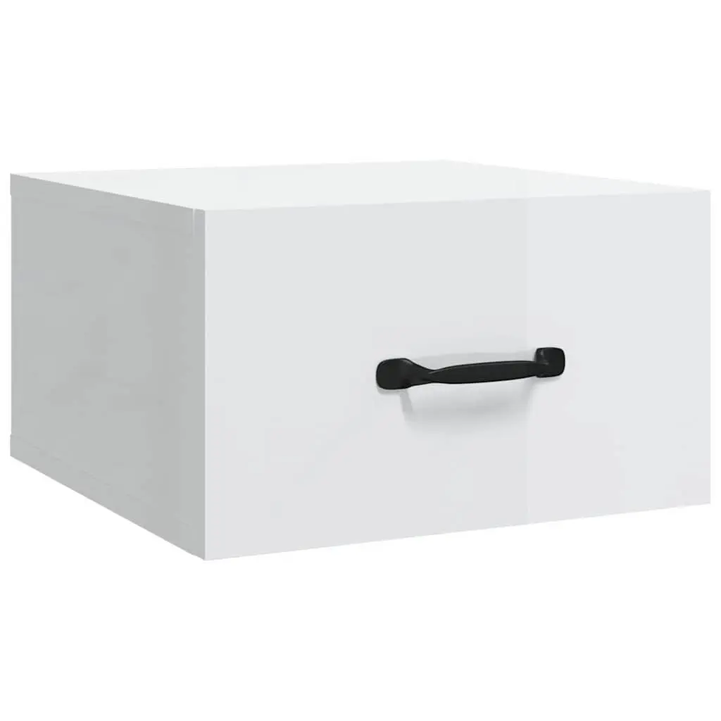 Wall-mounted Bedside Cabinets Bedroom Storage 35 x 35 x 20 cm White Floating Night Stands 2 Piece