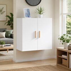 Wall Cabinet Dimensions: 60x30x60cm, White Finish