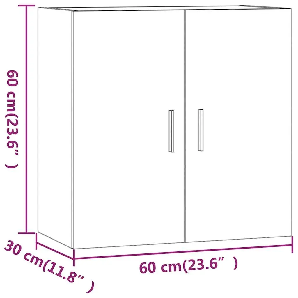 Wall Cabinet Storage Living Room 60x30x60cm