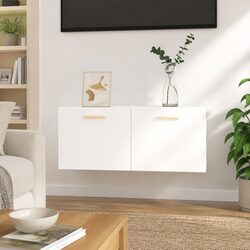 Wall-Mounted High Gloss White Cabinet - Specs Included