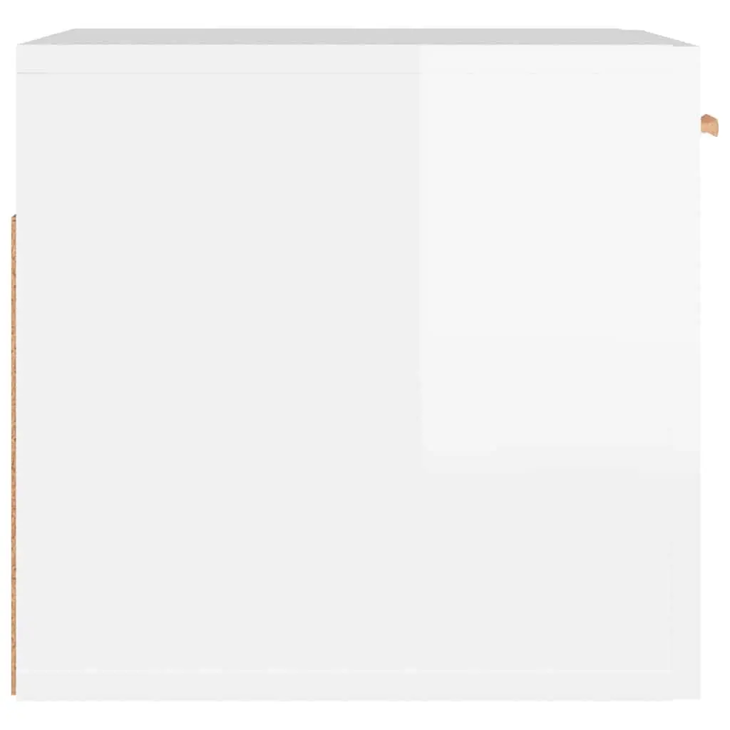 Wall Cabinet Floating Storage Shelf Living Room High Gloss White Engineered Wood 80 x 35 x 36.5 cm