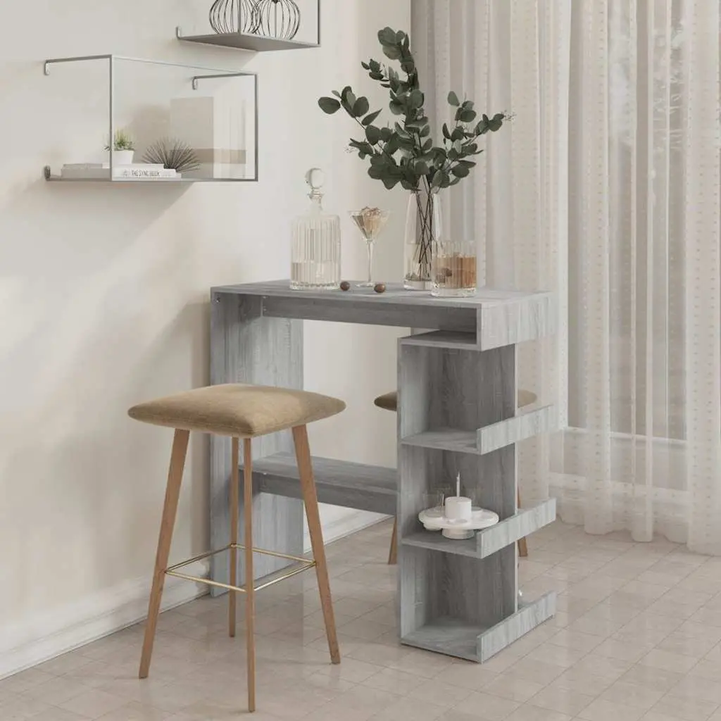 Bar Table for Kitchen Dining Grey 100L x 50W x 101.5H cm