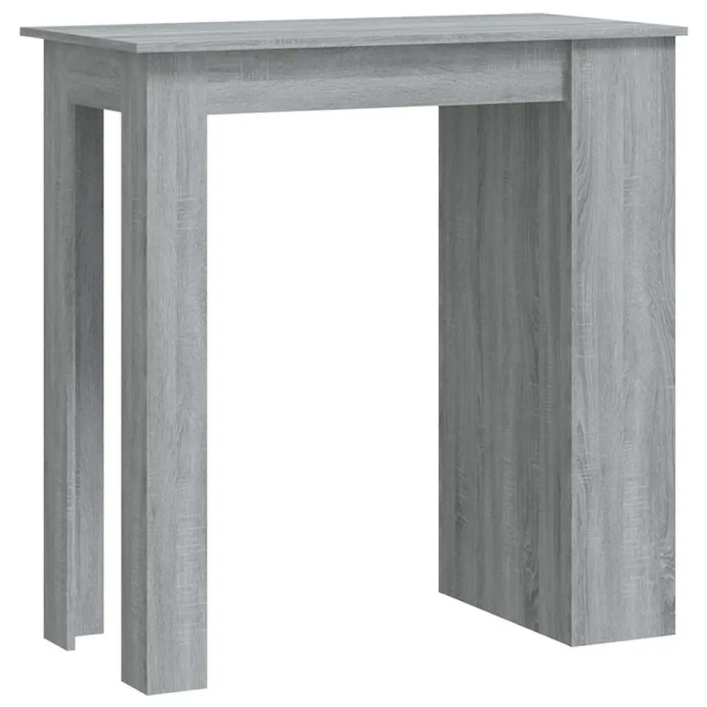 Bar Table for Kitchen Dining Compact Size with 3 Storage Racks Grey Sonoma