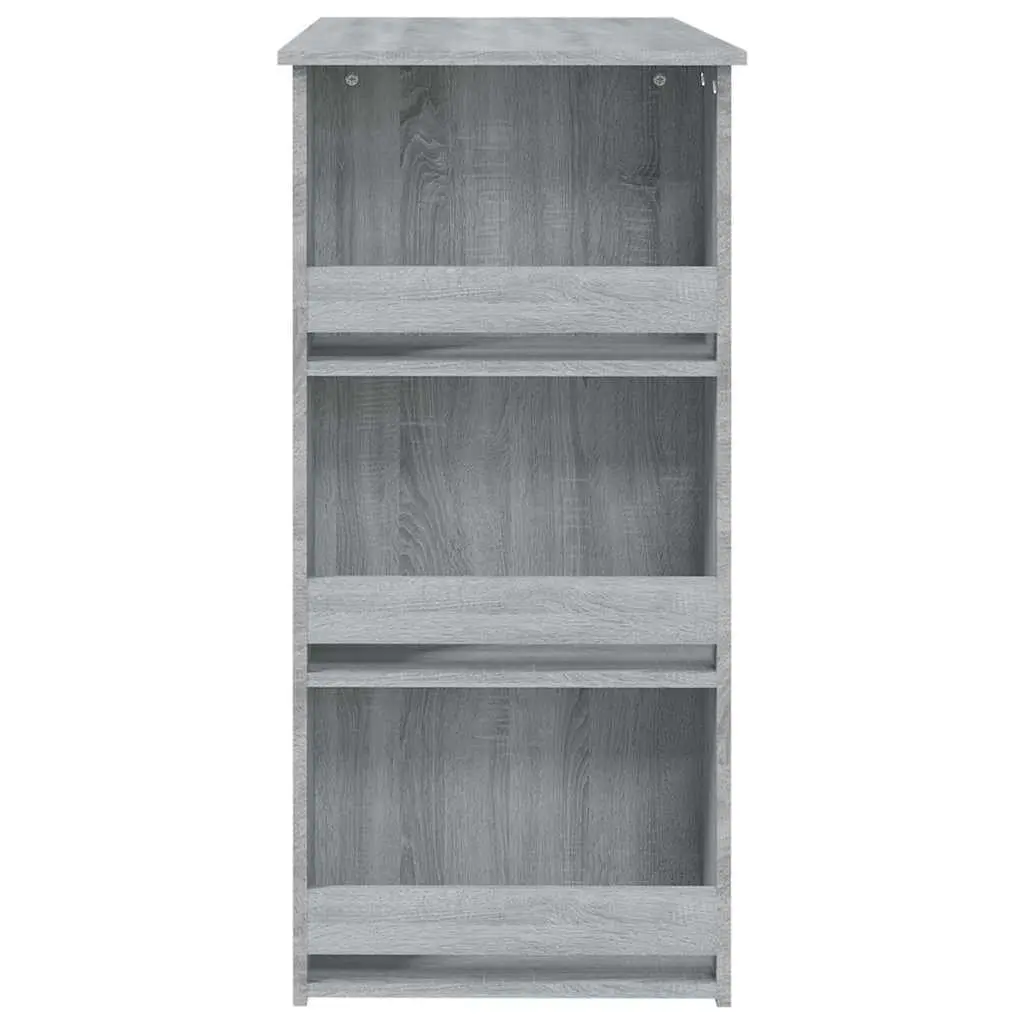 Bar Table for Kitchen Dining Compact Size with 3 Storage Racks Grey Sonoma