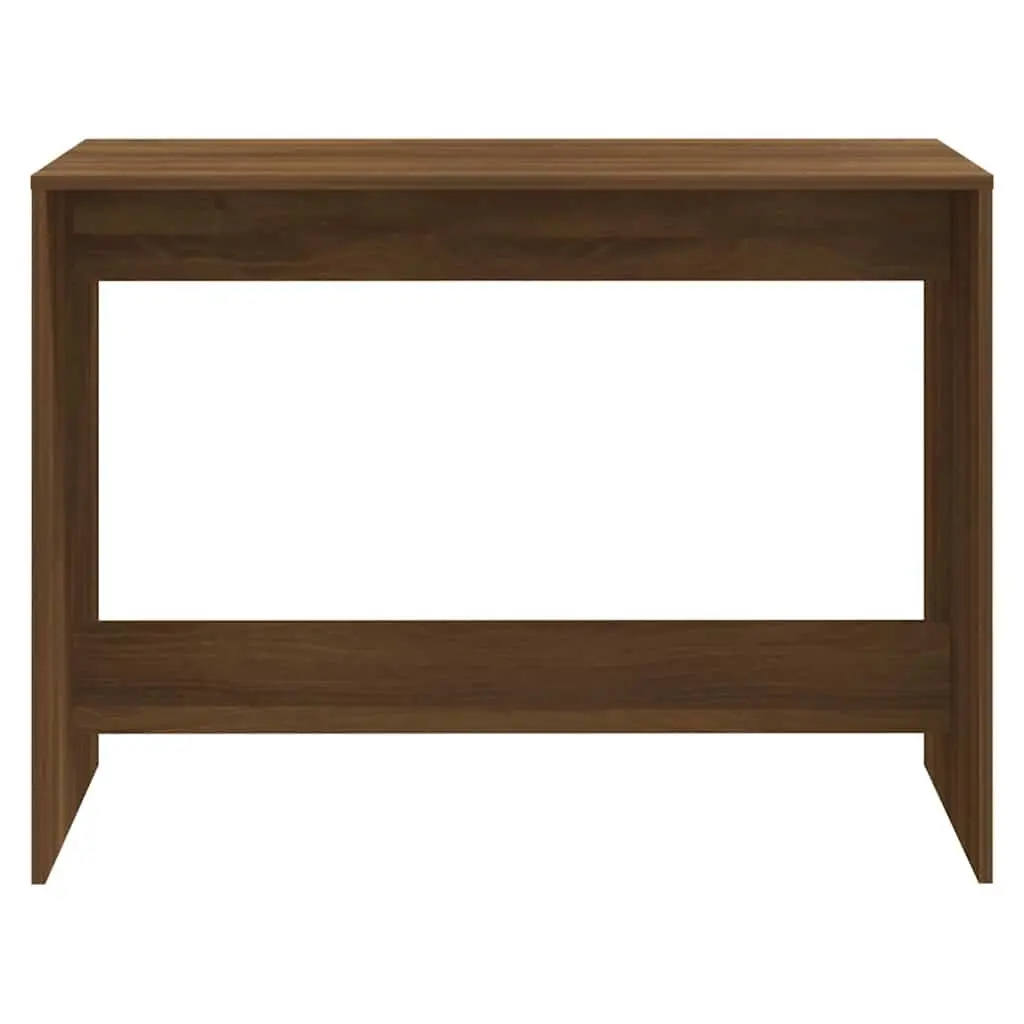 3 Piece Dining Set Brown Oak Engineered Wood Table Bench Kitchen Furniture