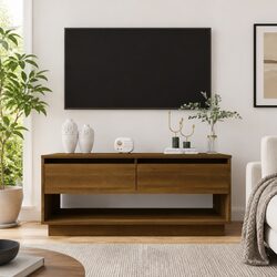 Specifications of Brown Oak TV Cabinet for Media Storage