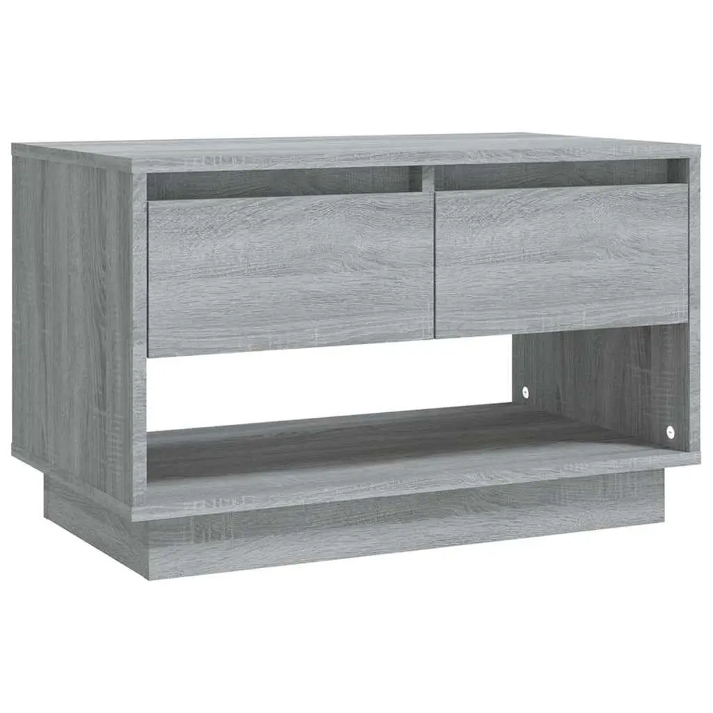 TV Cabinet Grey 70x41x44cm Living Room Storage Unit with Drawers Open
