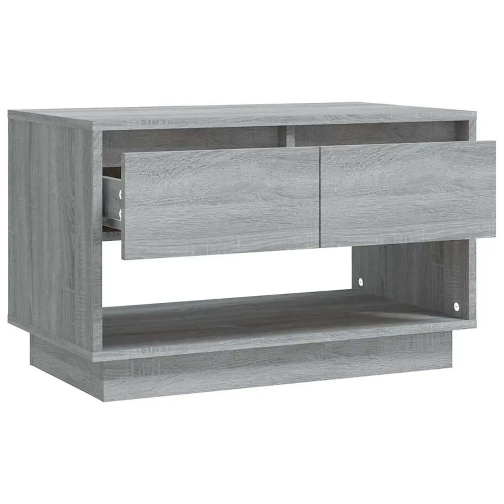 TV Cabinet Grey 70x41x44cm Living Room Storage Unit with Drawers Open