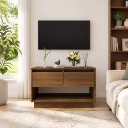 Dimensions of Brown Oak TV Cabinet: 70W x 41D x 44H cm