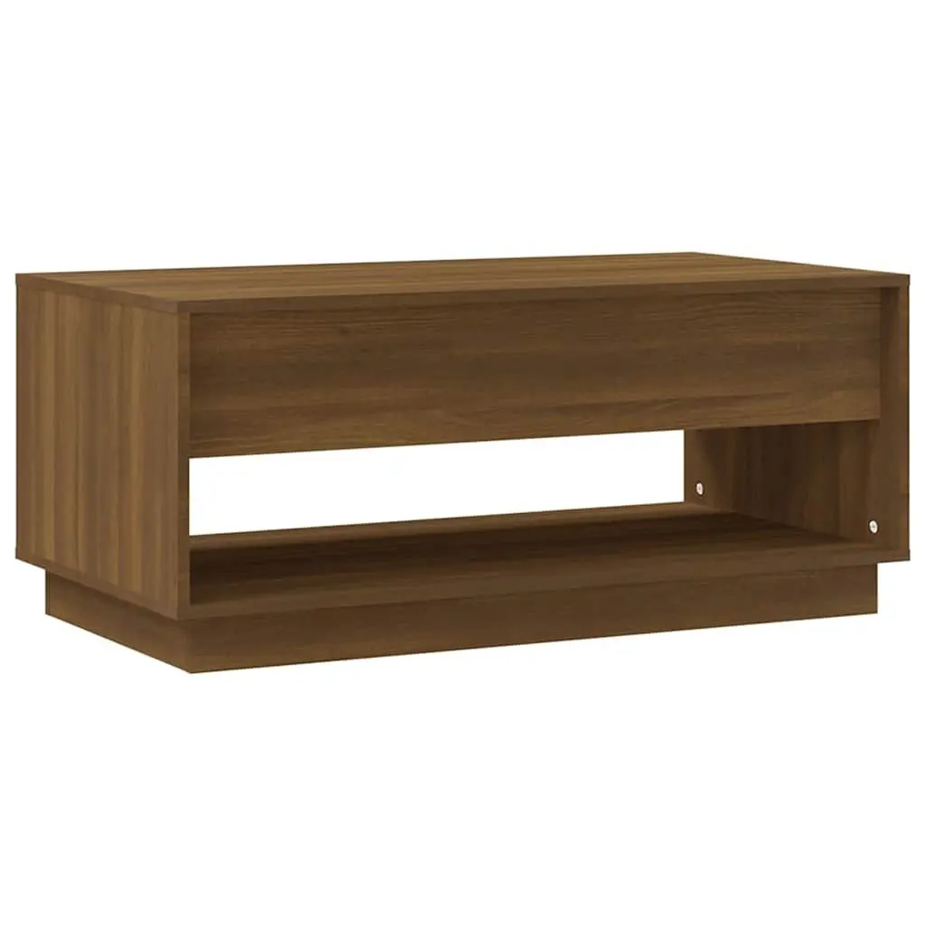 Coffee Table Brown Oak with Drawers Storage Living Room Furniture 102.5x55x44 cm