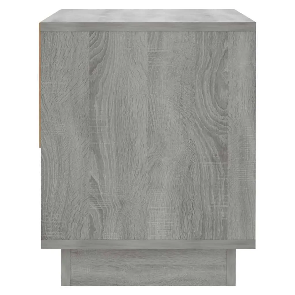 2 Piece Set Nightstand Cabinet Storage Drawer Compartment Grey Sonoma for Bedroom