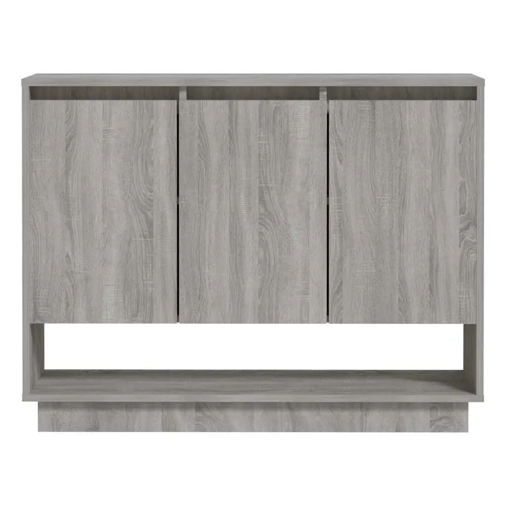 Sideboard Storage Cabinet Grey 97x31x75cm 3 Door Buffet Cupboard Display Unit