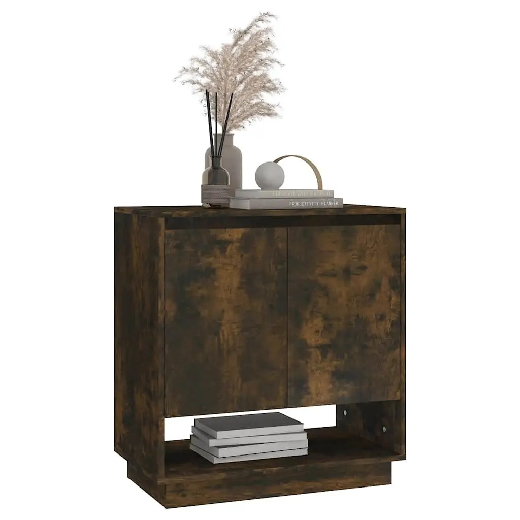 Sideboard Storage Cabinet Brown Engineered Wood Minimalist Design Home Furniture
