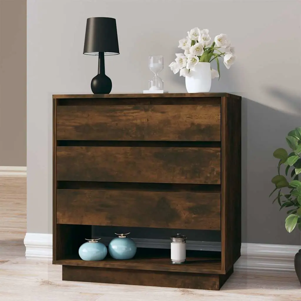 Sideboard for Home Brown Engineered Wood 3 Drawers 1 Compartment