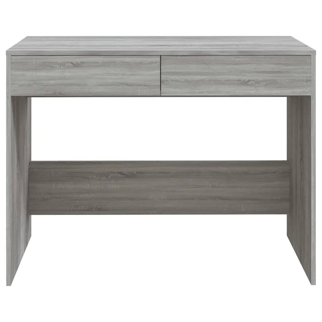 Office Desk for Home Office Grey 101 x 50 x 76.5 cm with 2 Drawers Storage
