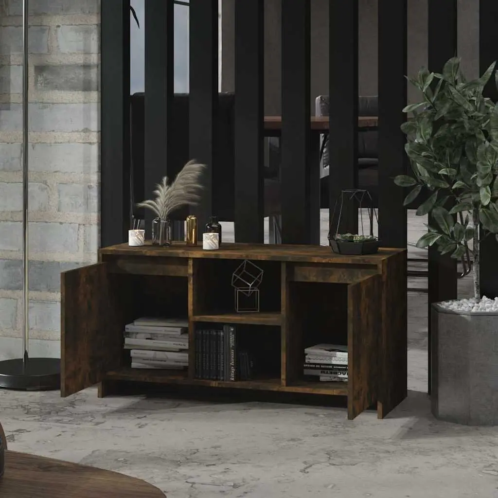 TV Cabinet Storage Unit for Living Room 102 x 37.5 x 52.5 cm Engineered Wood Brown Smoked Oak