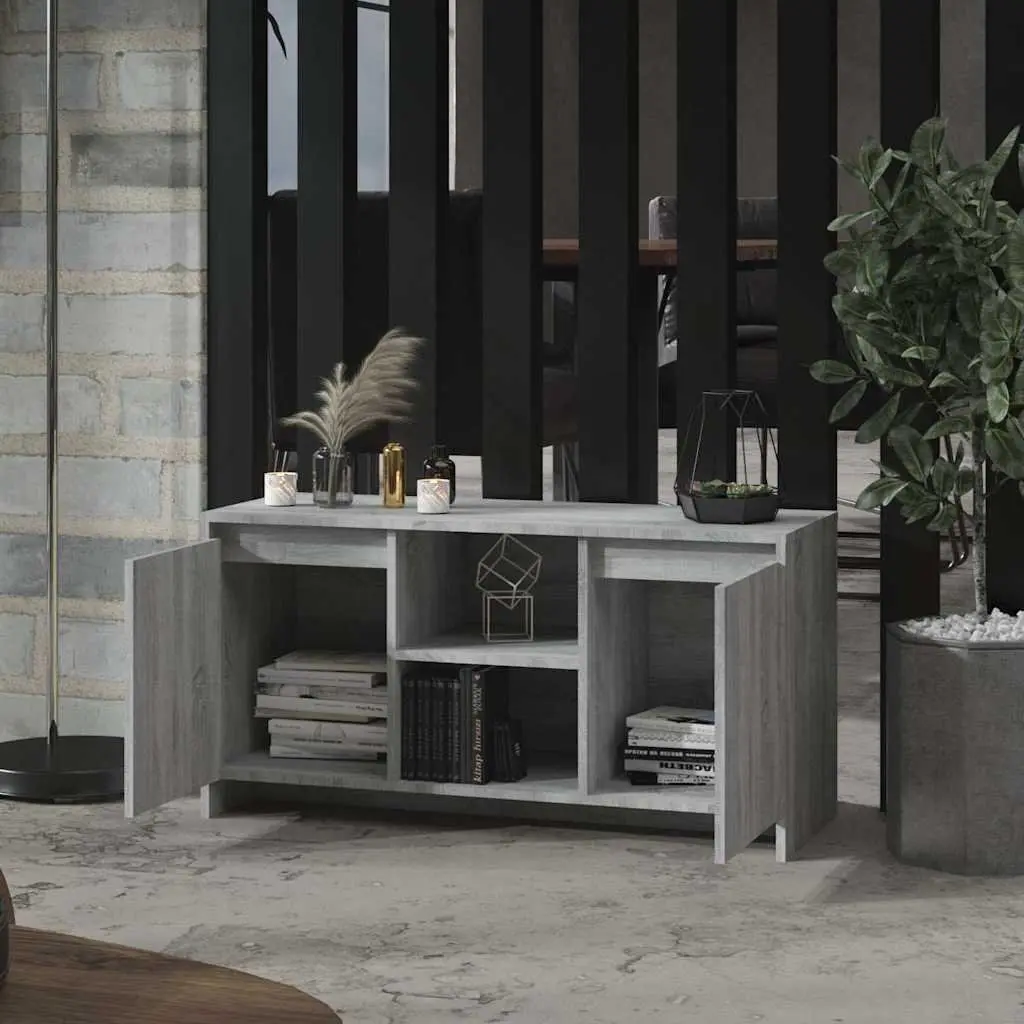 Grey Engineered Wood TV Cabinet