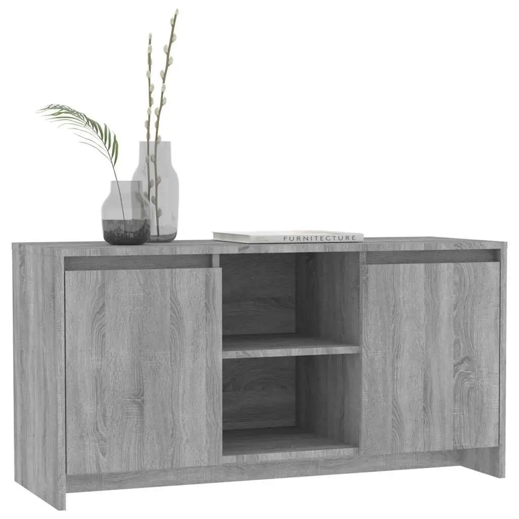 Grey Engineered Wood TV Cabinet
