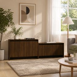 Engineered Wood TV Cabinet 146.5cm - Brown, 4 Doors