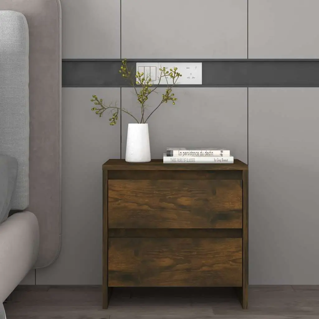 Bedside Cabinets 2 pcs Brown Smoked Oak 45x34.5x44.5 cm Nightstands Storage