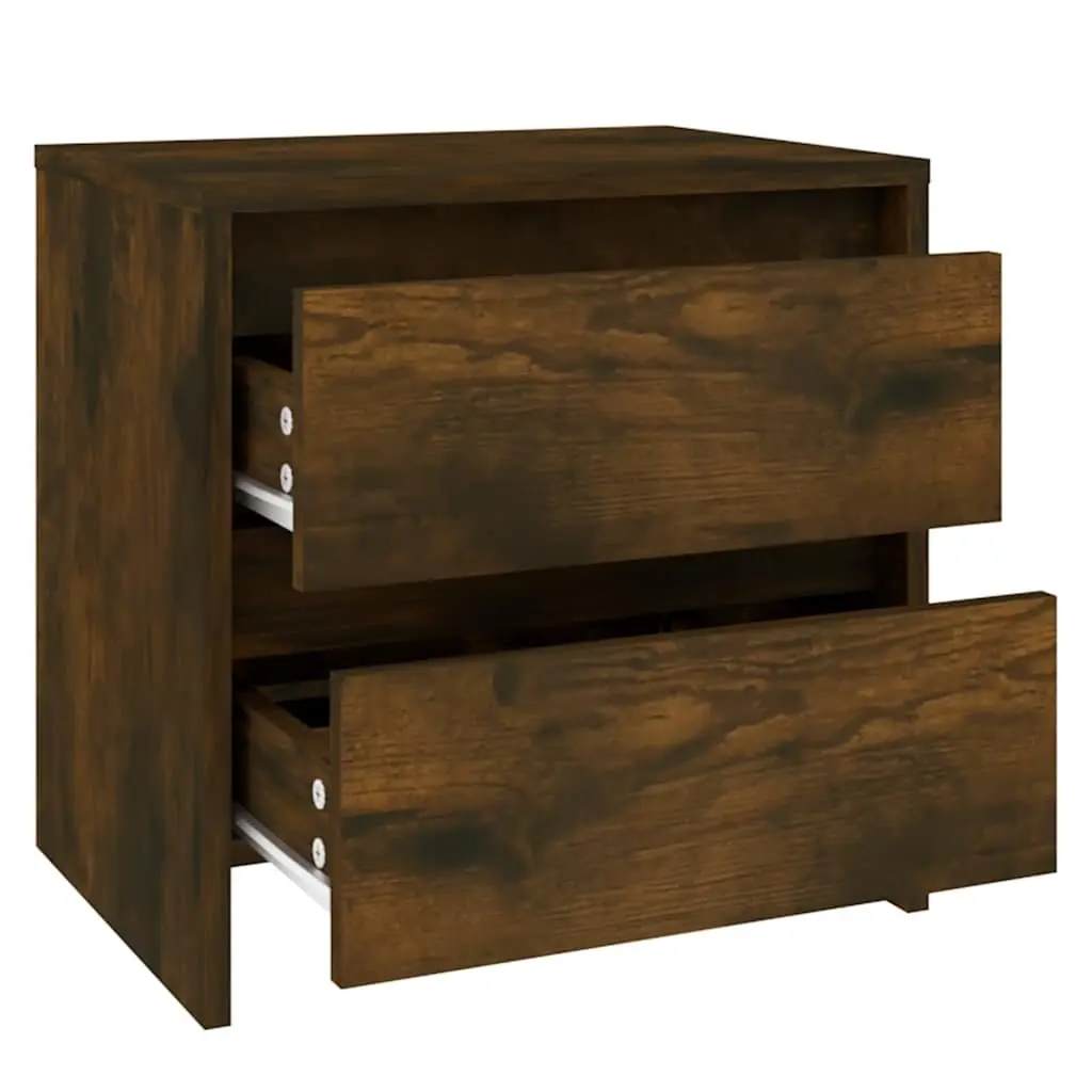 Bedside Cabinets 2 pcs Brown Smoked Oak 45x34.5x44.5 cm Nightstands Storage