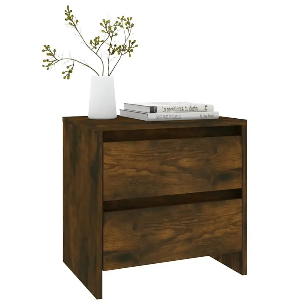 Bedside Cabinets 2 pcs Brown Smoked Oak 45x34.5x44.5 cm Nightstands Storage