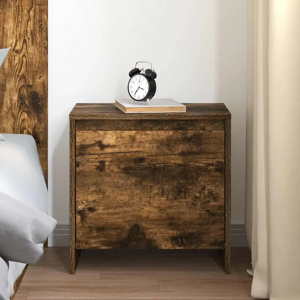 Bedside Cabinet with Door Storage Nightstand Brown Bedroom Furniture