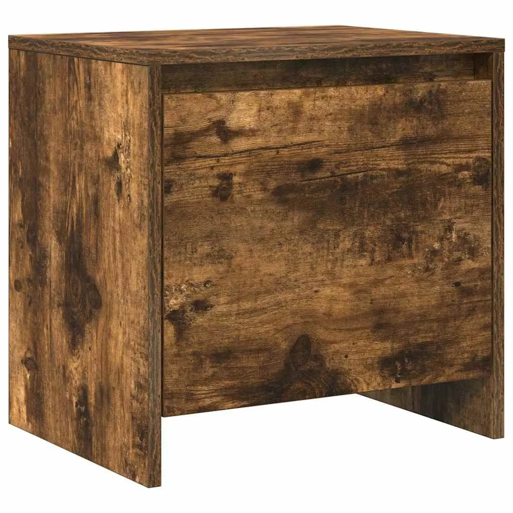 Bedside Cabinet Storage Nightstand 45x34x44.5cm Smoked Oak Engineered Wood 2 Piece