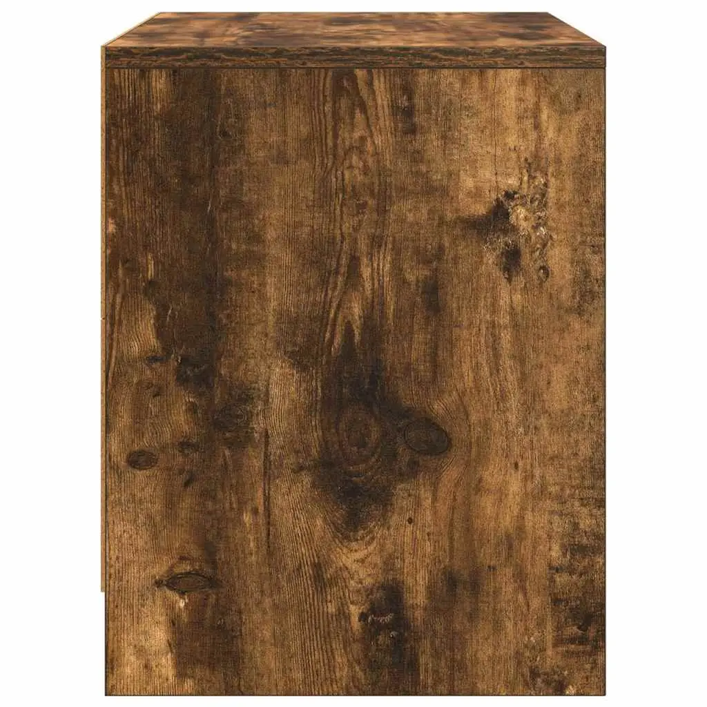 Bedside Cabinet Storage Nightstand 45x34x44.5cm Smoked Oak Engineered Wood 2 Piece