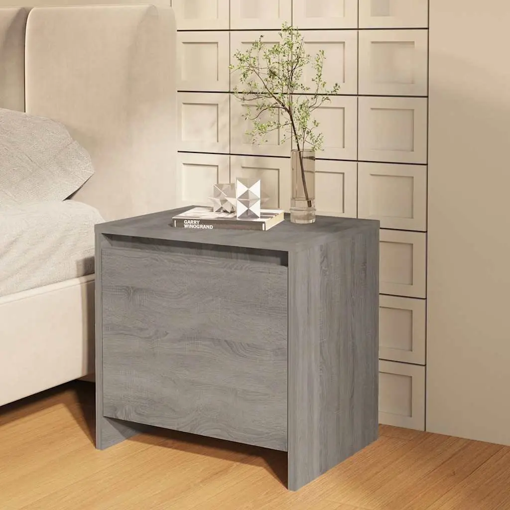 Bedside Cabinets Grey Sonoma 45x34x44.5 cm Nightstand Storage Bedroom Furniture Set of 2
