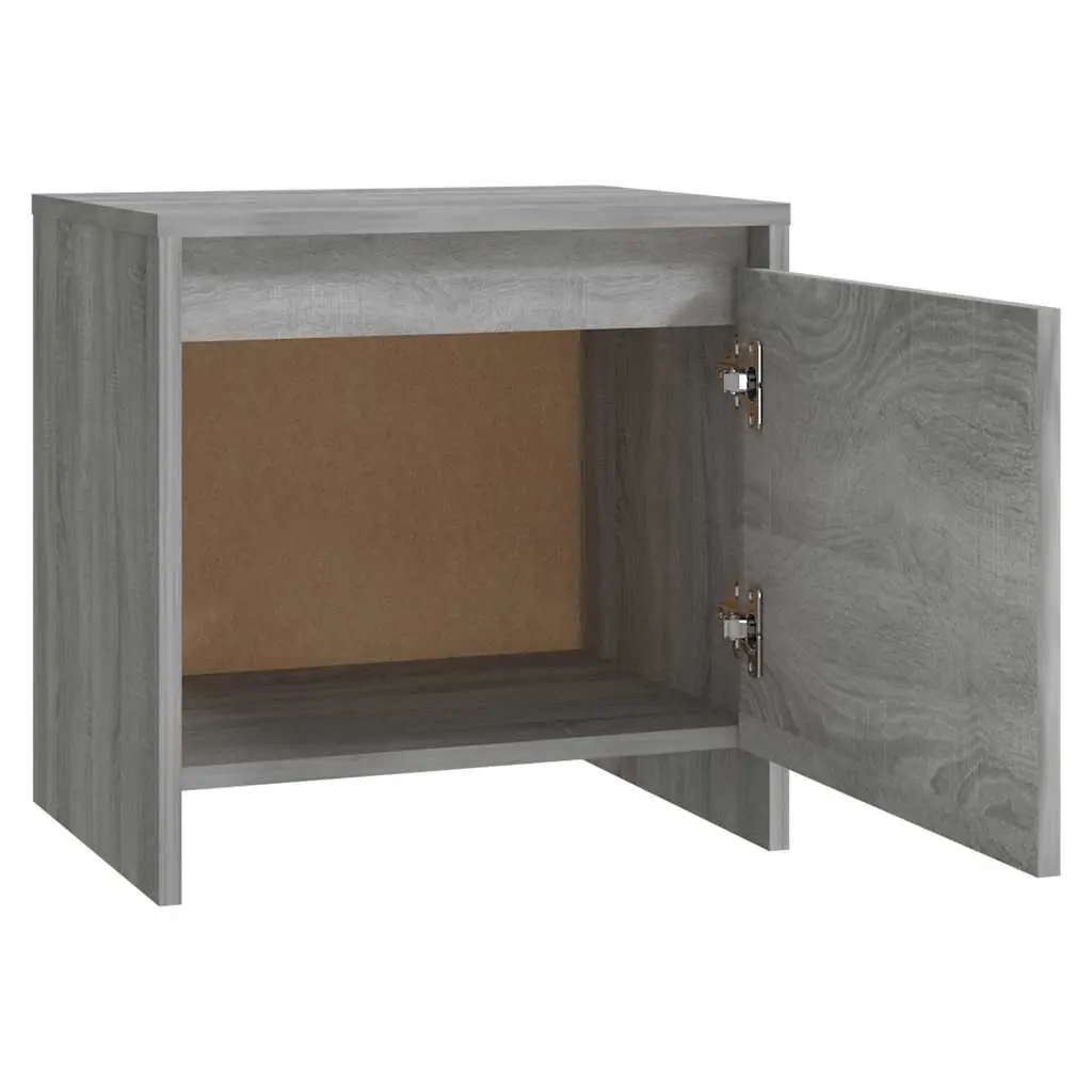 Bedside Cabinets Grey Sonoma 45x34x44.5 cm Nightstand Storage Bedroom Furniture Set of 2
