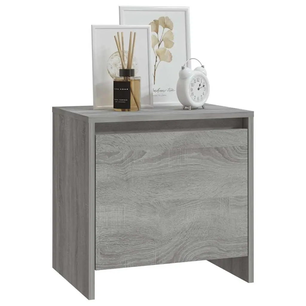 Bedside Cabinets Grey Sonoma 45x34x44.5 cm Nightstand Storage Bedroom Furniture Set of 2