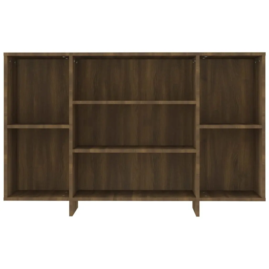 Sideboard Brown Oak 120x30x75 cm Storage Cabinet with 4 Shelves Modern Cupboard