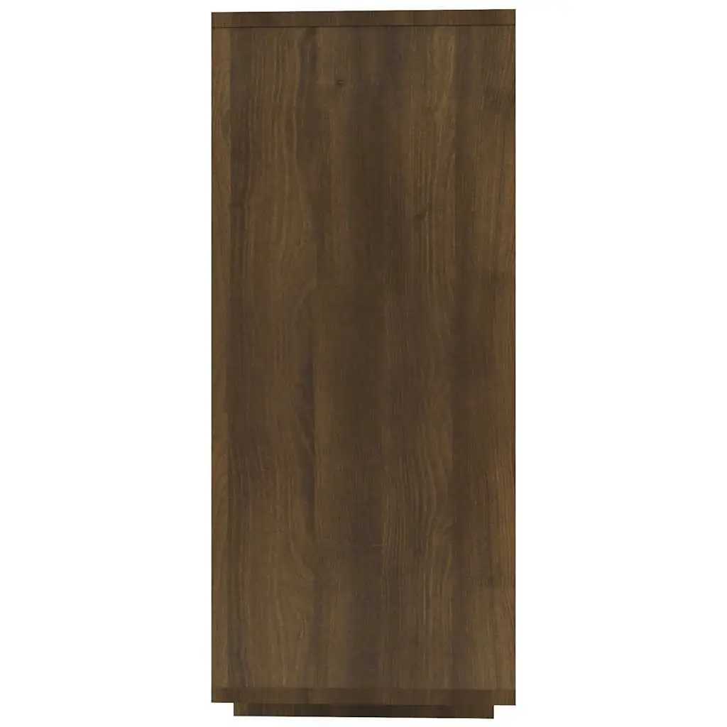 Sideboard Brown Oak 120x30x75 cm Storage Cabinet with 4 Shelves Modern Cupboard