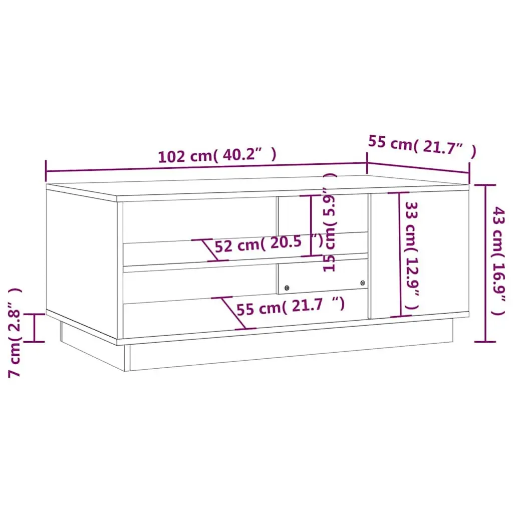 Coffee Table Grey Sonoma Modern Design Living Room Storage Shelves Accent