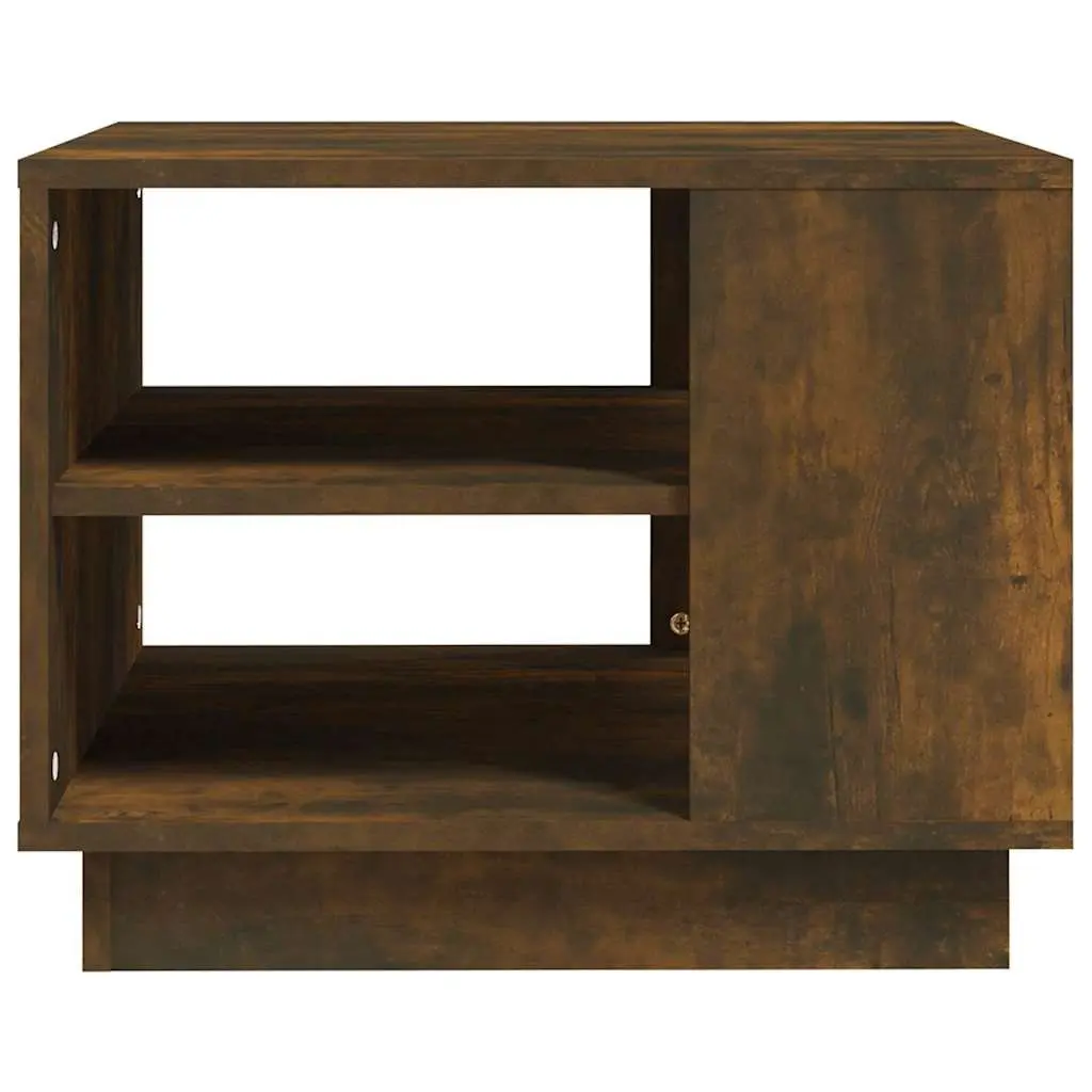Coffee Table Living Room 55W x 55D x 43H cm Brown Engineered Wood Modern Accent Storage Shelves