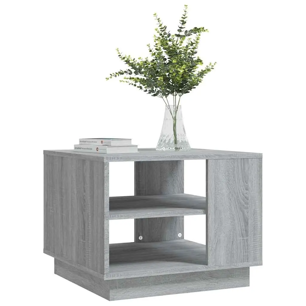 Coffee Table Grey Square Modern Living Room Furniture with Storage Shelves