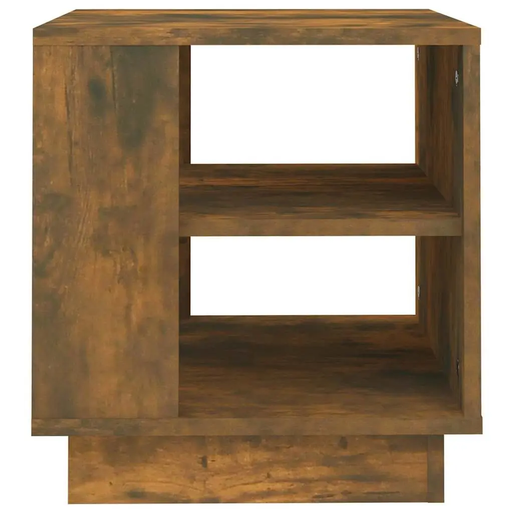 Coffee Table for Living Room with 2 Shelves Brown Engineered Wood 40 x 40 x 43 cm