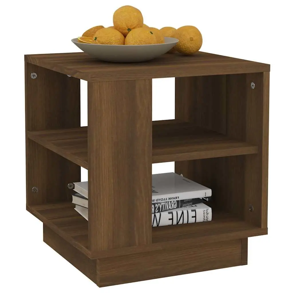 Coffee Table with Storage Shelves Brown Accent Furniture Living Room Modern