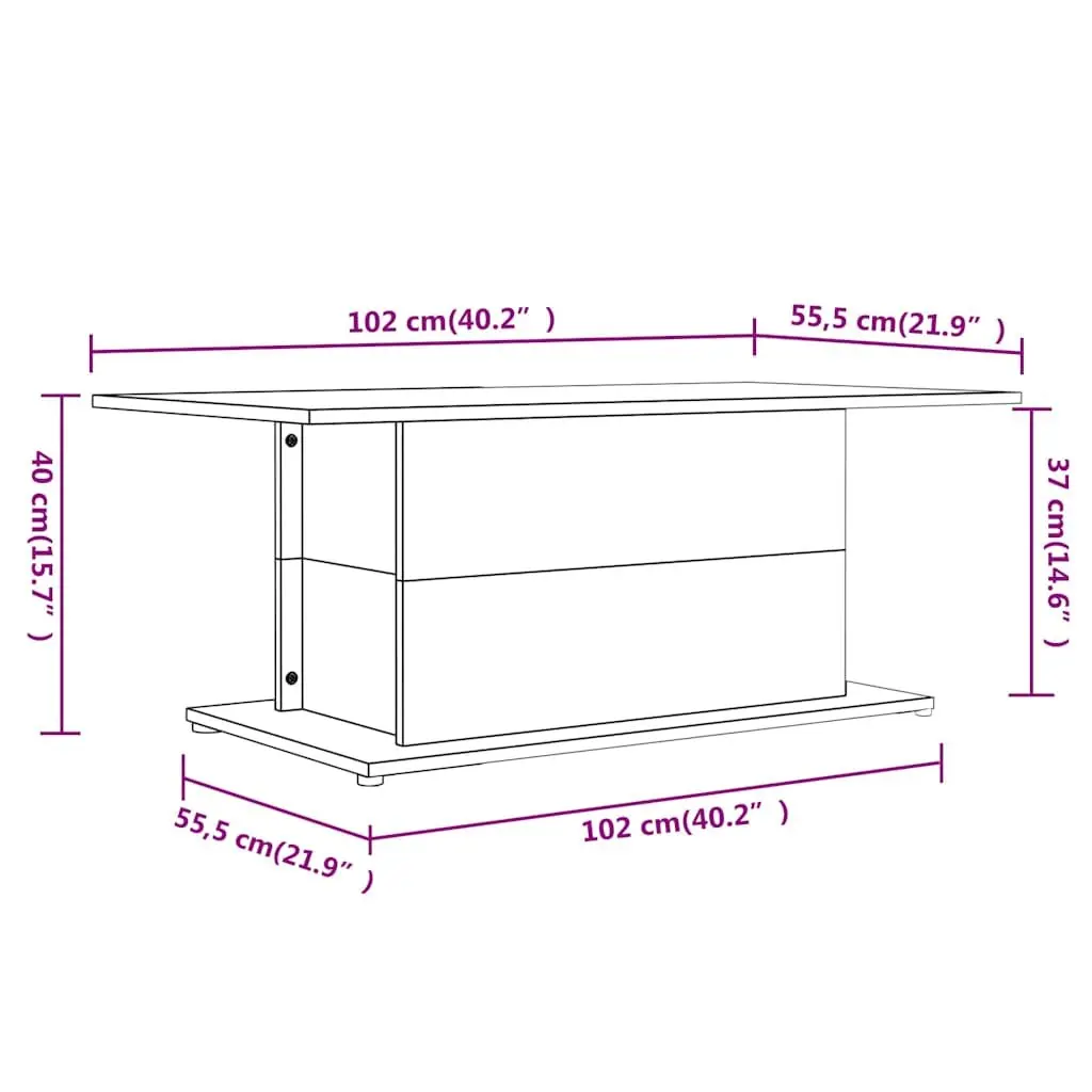 Brown Engineered Wood Coffee Table