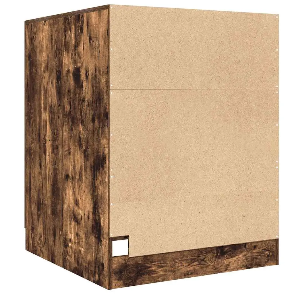 Smoked Oak Bathroom Storage Cabinet 71x71.5x91.5cm for Laundry Organization