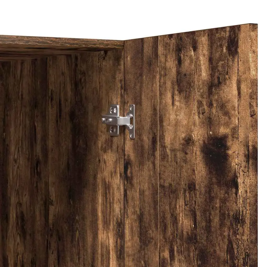 Smoked Oak Bathroom Storage Cabinet 71x71.5x91.5cm for Laundry Organization